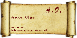 Andor Olga névjegykártya