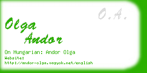 olga andor business card